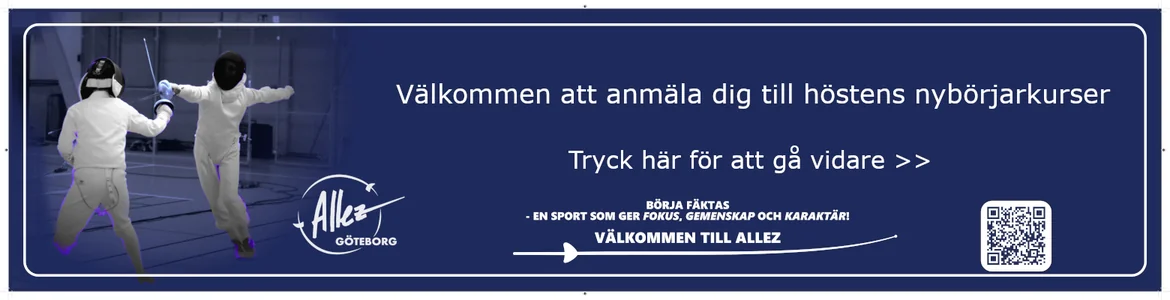 Välkommen att anmäla dig till höstens nybörjarkurser i fäktning hos Allez